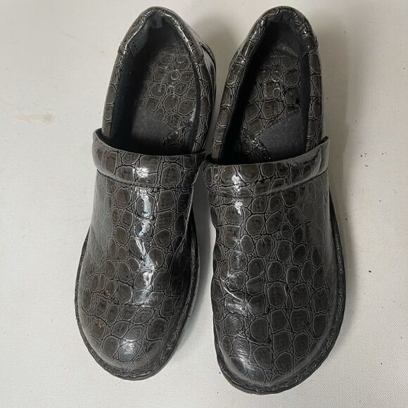 BOC clogs slip on dark gray croc print Sz10W - Picture 3 of 8